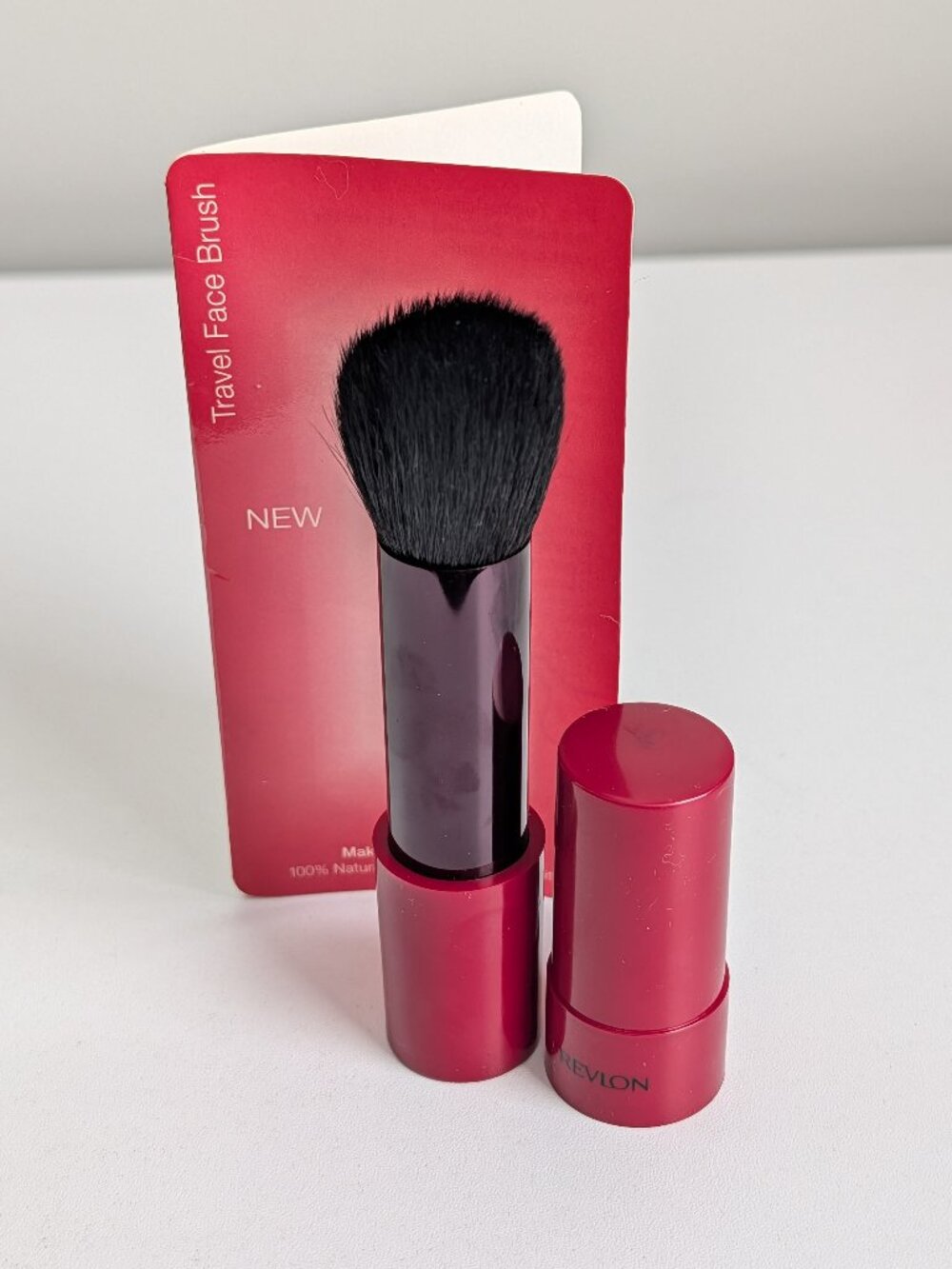 Revlon Beauty Shapers Travel Face Brush Retractable New 100% Natural Hair